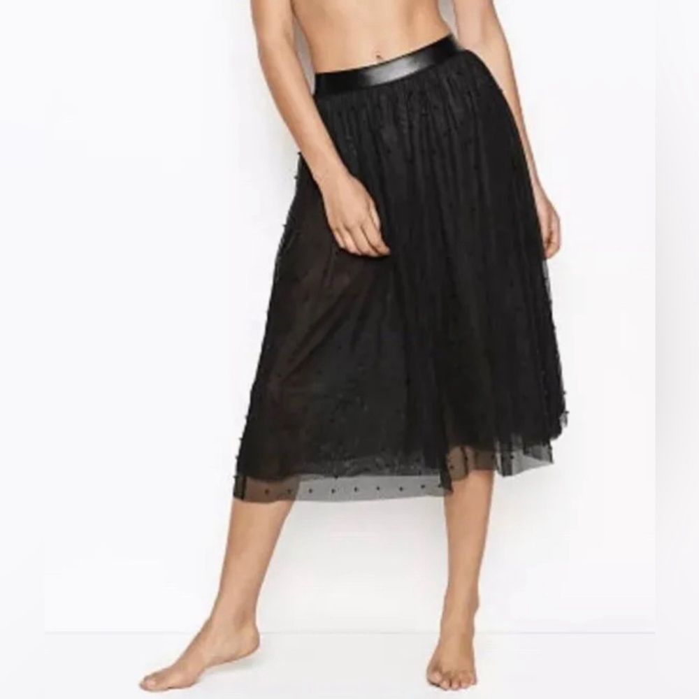 ❌sold❌VICTORIA’S SECRET Beaded Layered Tule A-line Skirt Size L Black